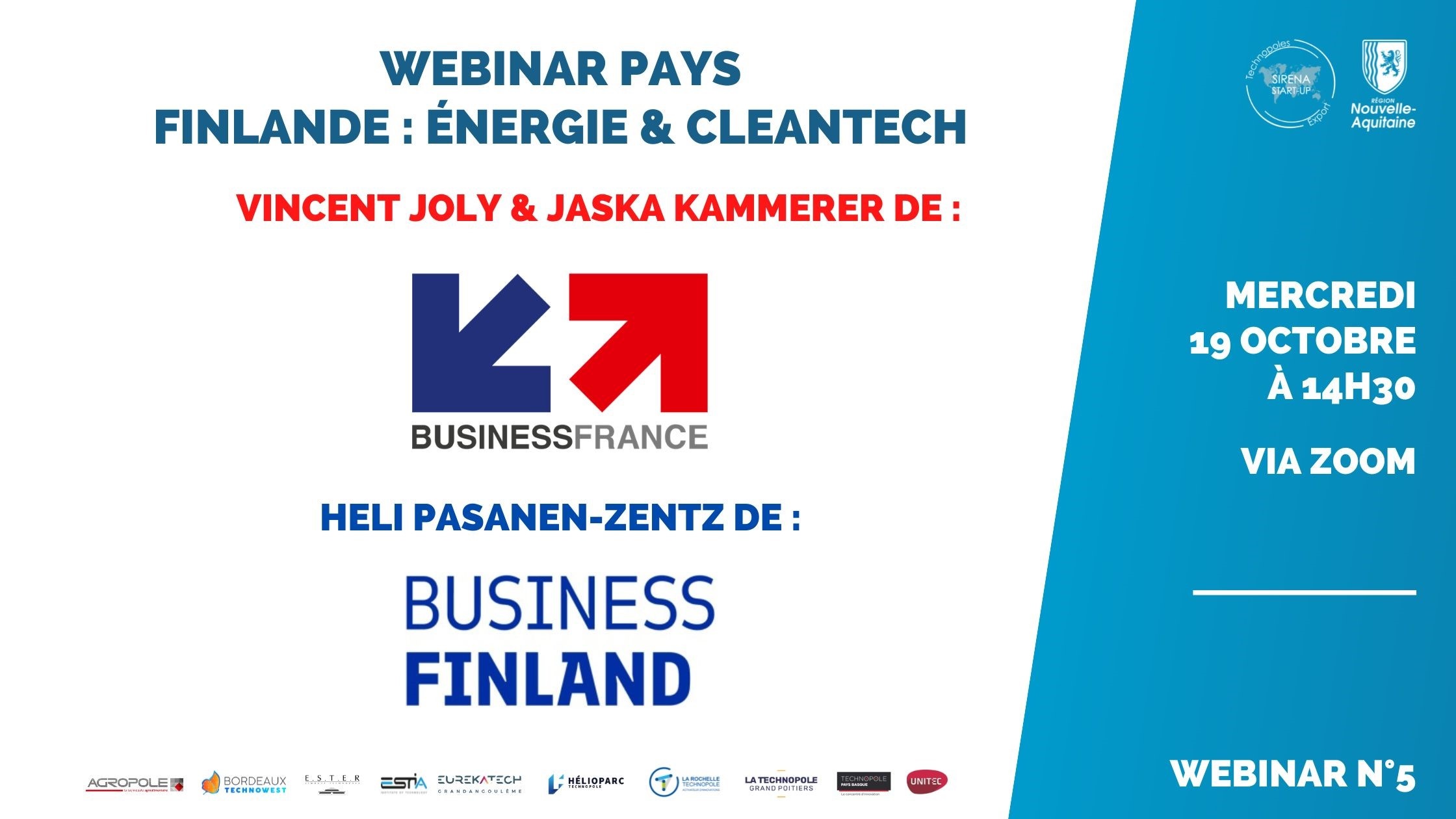 Webinaire pays Sirena start-up : Finlande ENERGIE & CLEANTECH