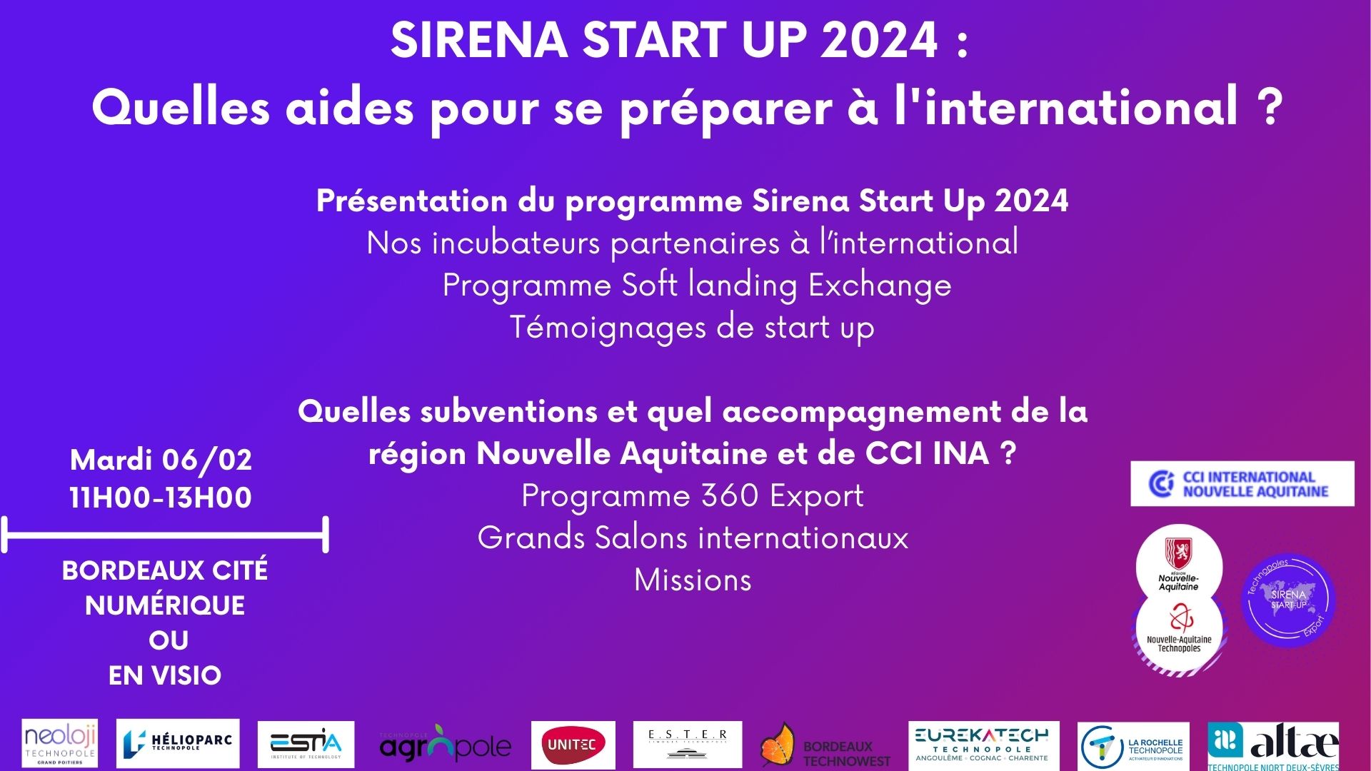 SIRENA START-UP – Lancement : Quelles aides pour se préparer à l’international ?